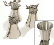 Bear & Bull Pewter Shot Glasses