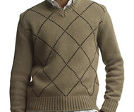 Banana Repuplic Chunky Argyle V-Neck Sweater
