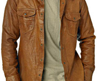 Banana Republic Leather Western Shirt Jacket