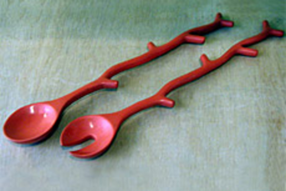 Coral Branch Salad Servers Coral Branch Salad Servers