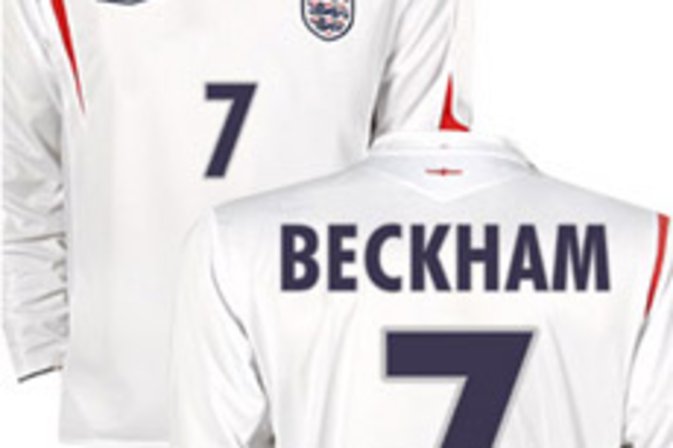 Long-Sleeved England Beckham Home Jersey Long-Sleeved England Beckham Home Jersey