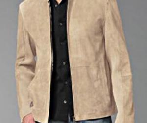 Cole Haan Suede Baseball Jacket