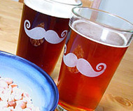 Mustache Pint Glass
