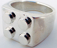 Silver Brickwall LEGO Ring