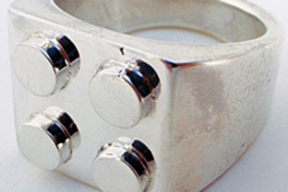Silver Brickwall LEGO Ring Silver Brickwall LEGO Ring