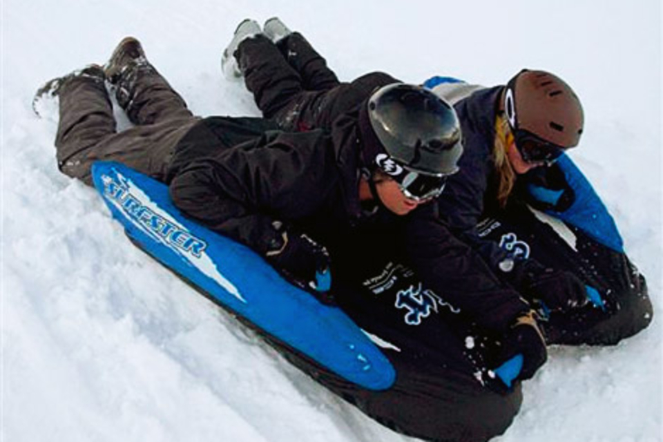 Surfster Double Black Ice Snow Sled/Ski Tube Surfster Double Black Ice Snow Sled/Ski Tube