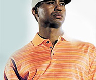 Tiger Woods Striped Polo
