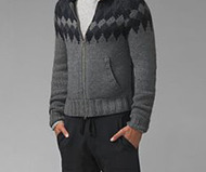 Vince Handknit Argyle Cardigan
