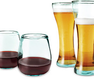 Recycled Windshield Beer & Wine Glasses