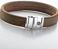 David Yurman Wide-Band Leather Bracelet