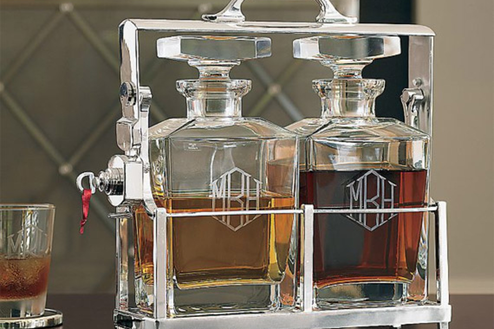Monogram Locking Caddy & Decanters Monogram Locking Caddy & Decanters