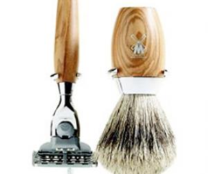 Olive Wood Shaving Set