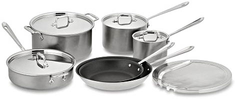 All-Clad Brushed Stainless-Steel Nonstick Cookware
