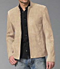 Cole Haan Suede Baseball Jacket