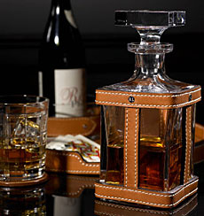 Ralph Lauren Leather-and-Crystal Decanter