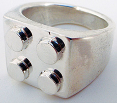 Silver Brickwall LEGO Ring
