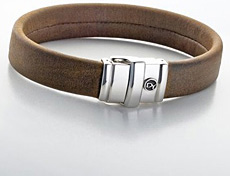 David Yurman Wide-Band Leather Bracelet