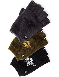 Juicy Couture Skull Fingerless Gloves