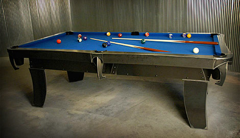 Sculpted Steel Billiard Table