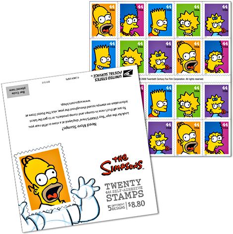 The Simpsons Postage Stamps