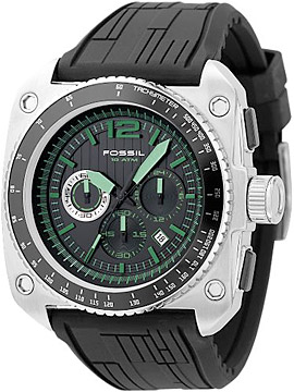 Fossil Green Dial Chronograph Watch