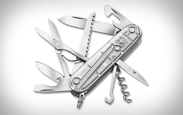Victorinox Swiss Army Silver Tech Huntsman Knife