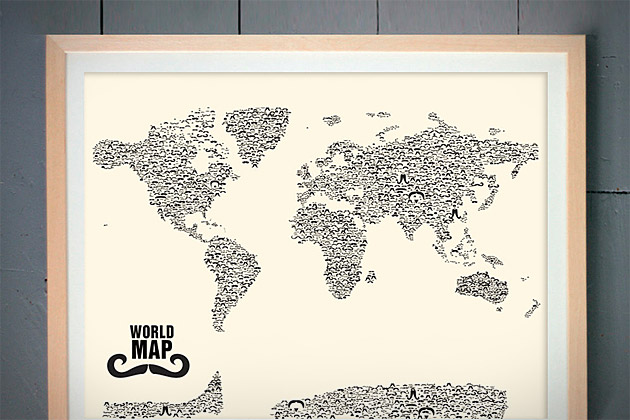 Moustache World Map