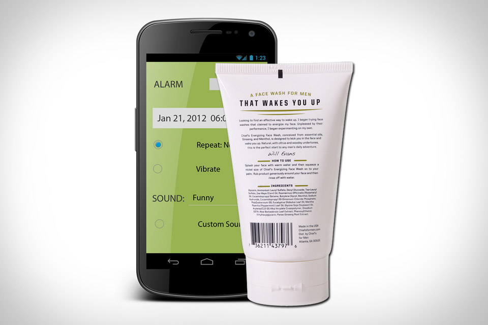 Chiefs Energizing Face Wash & Alarm App Chiefs Energizing Face Wash & Alarm App