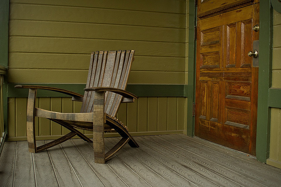 Whiskey Barrel Adirondack Chair | Uncrate