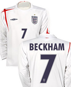 Beckham Jersey Number on Long Sleeved England Beckham Home Jersey   Uncrate