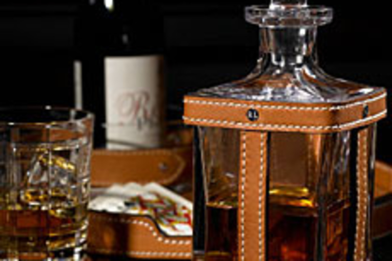 Ralph Lauren Leather-and-Crystal Decanter