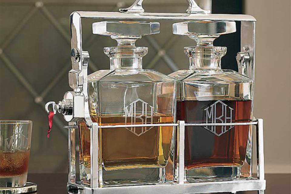 Monogram Locking Caddy & Decanters Monogram Locking Caddy & Decanters