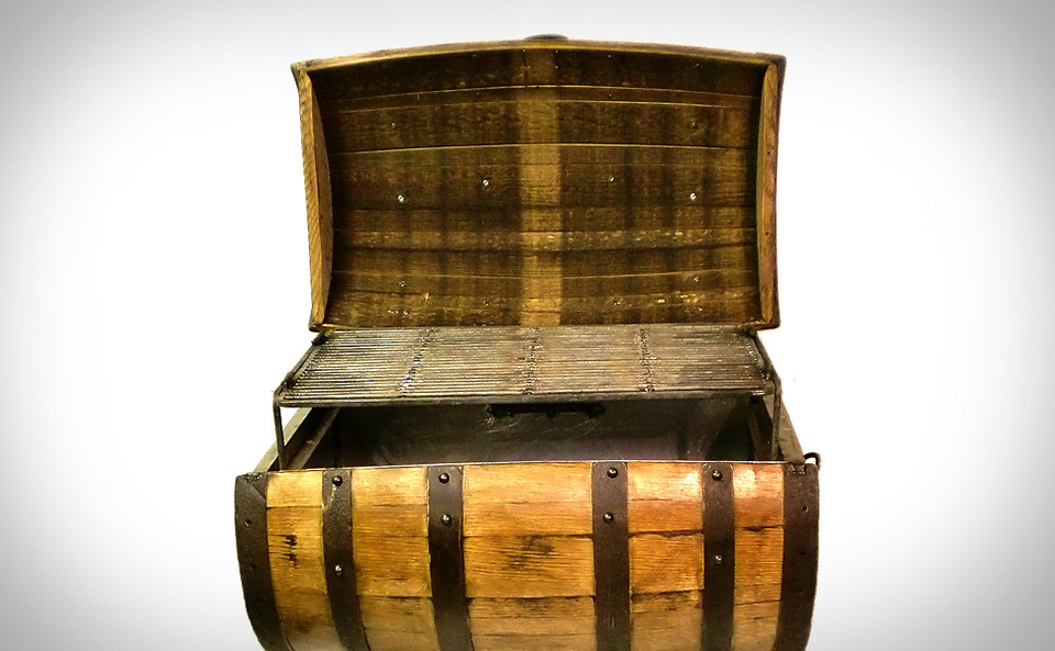 Whiskey Barrel BBQ Pit