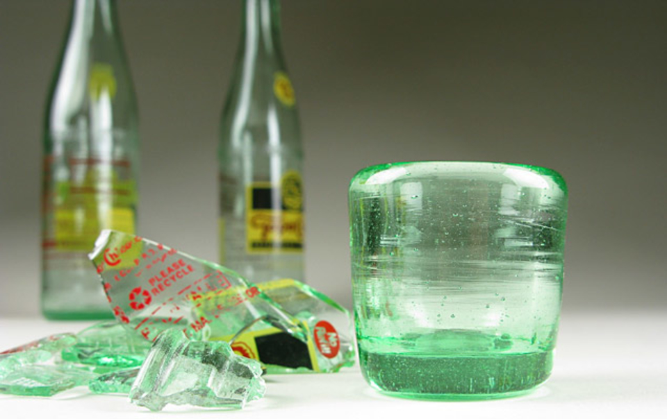 recycled shot glasses