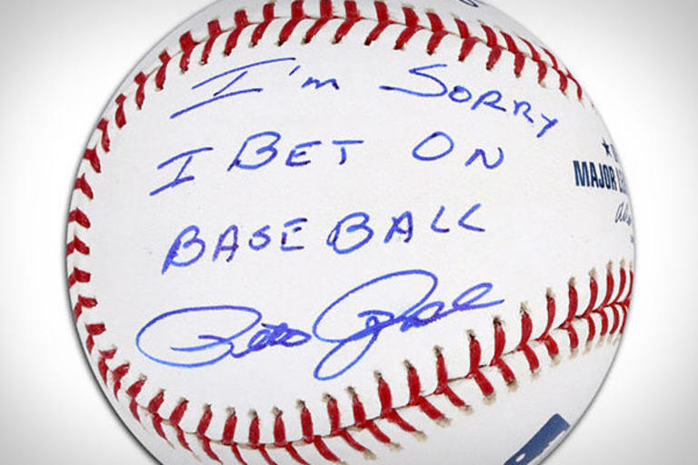 Pete Rose Apology Autographed Baseball