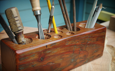 Reclaimed Timber Desk Caddy Reclaimed Timber Desk Caddy