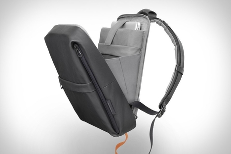 Cote & Ciel Coated Techno Canvas Flat Backpack Cote & Ciel Coated Techno Canvas Flat Backpack