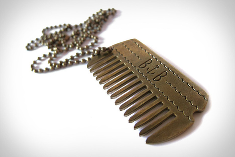 Beard Buddy Dog Tag Comb Necklace Beard Buddy Dog Tag Comb Necklace