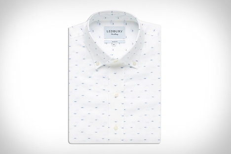 Ledbury Blue Allenhurst Gepunktetes Hemd