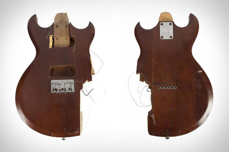 Guitarra Aria Pro II Destruida de Kurt Cobain 