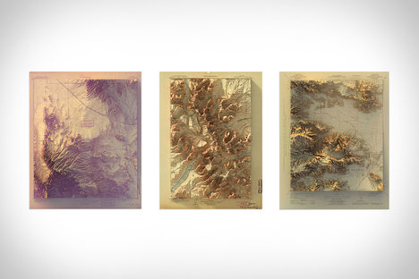 Topographical Rendering Map Prints