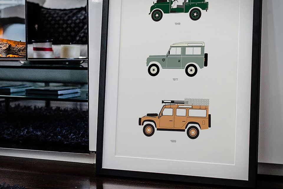 Land Rover Defender Framed Print | Uncrate