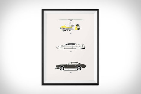 James Bond's Vehicles Framed Art Print