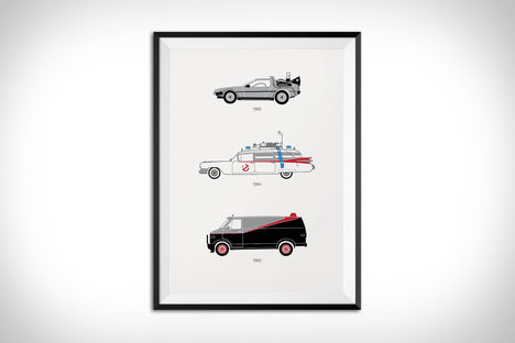 80年代の映画車の額入りプリント