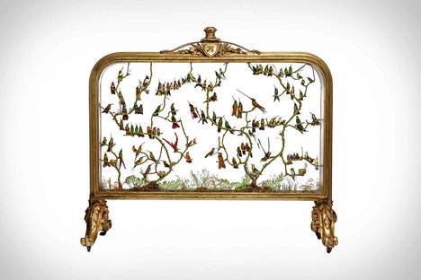 Victorian Hummingbird Firescreen Victorian Hummingbird Firescreen