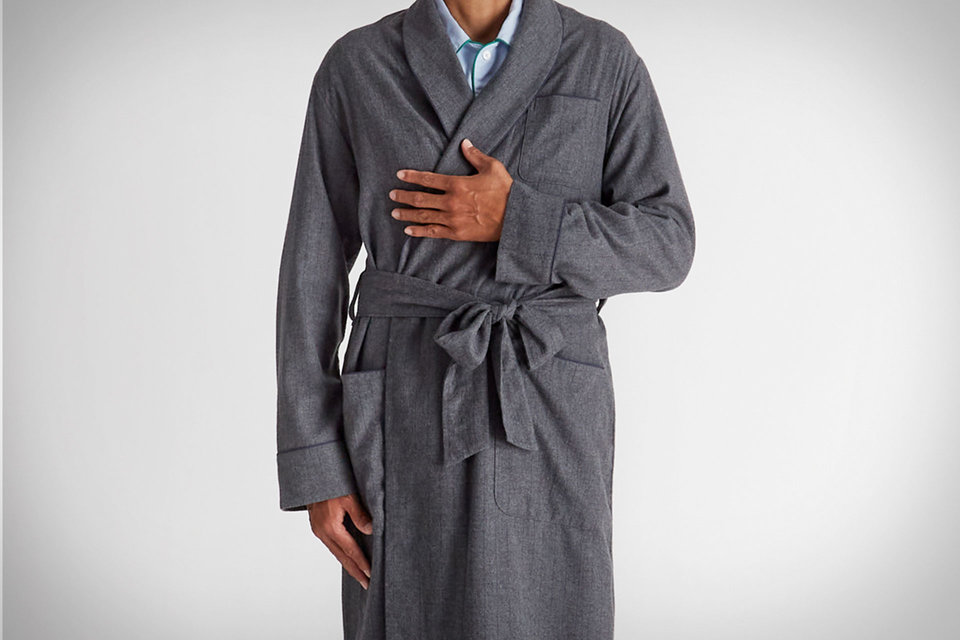 Sleepy Jones Flannel Pinstripe Robe Uncrate