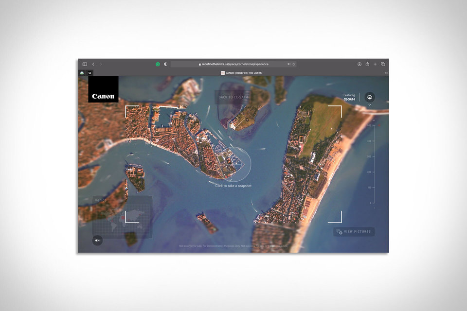 Canon CE-SAT-1 Satellite Microsite | Uncrate