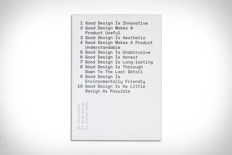 Dieter Rams 10 Principles of Good Design Letterpress Print