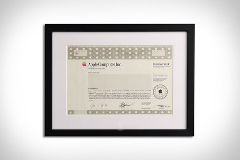 1997 Apple Framed Stock Certificate 1997 Apple Framed Stock Certificate