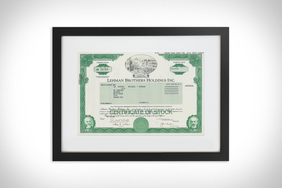 リーマン・ブラザーズ2008年記念品、非売品 lehman-brothers-stock-
